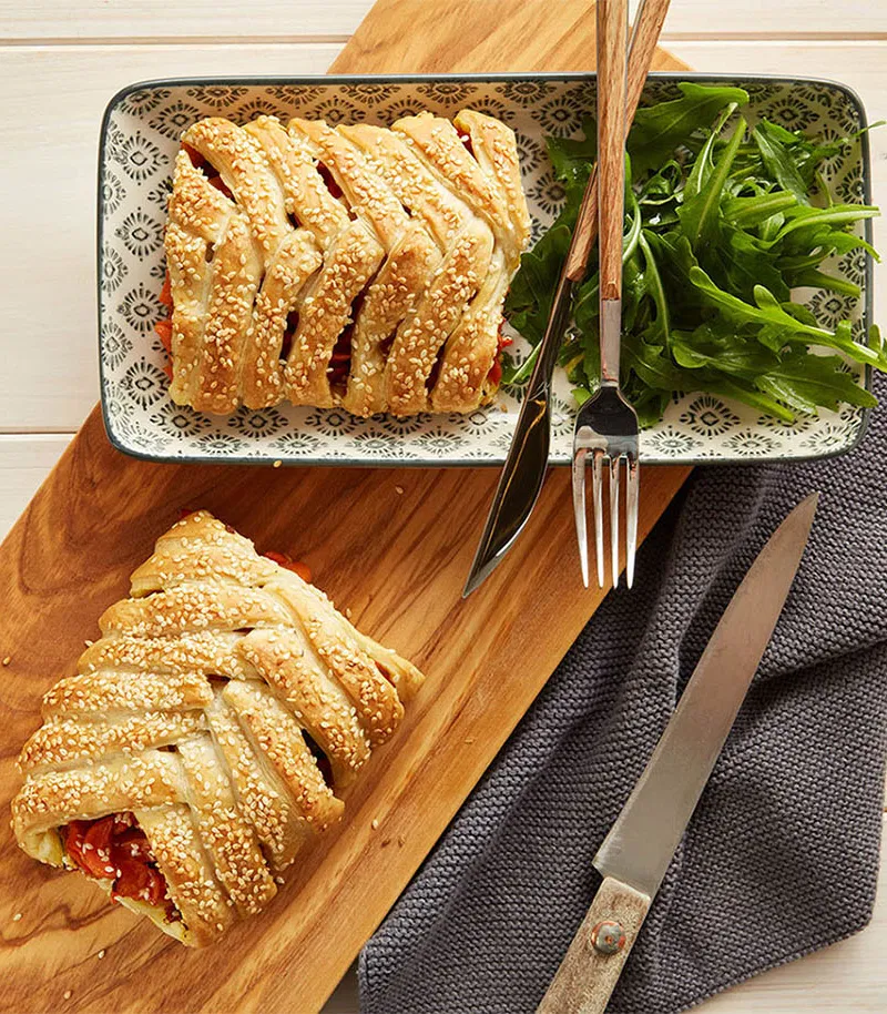 vegane Karotten-Flechtstrudel