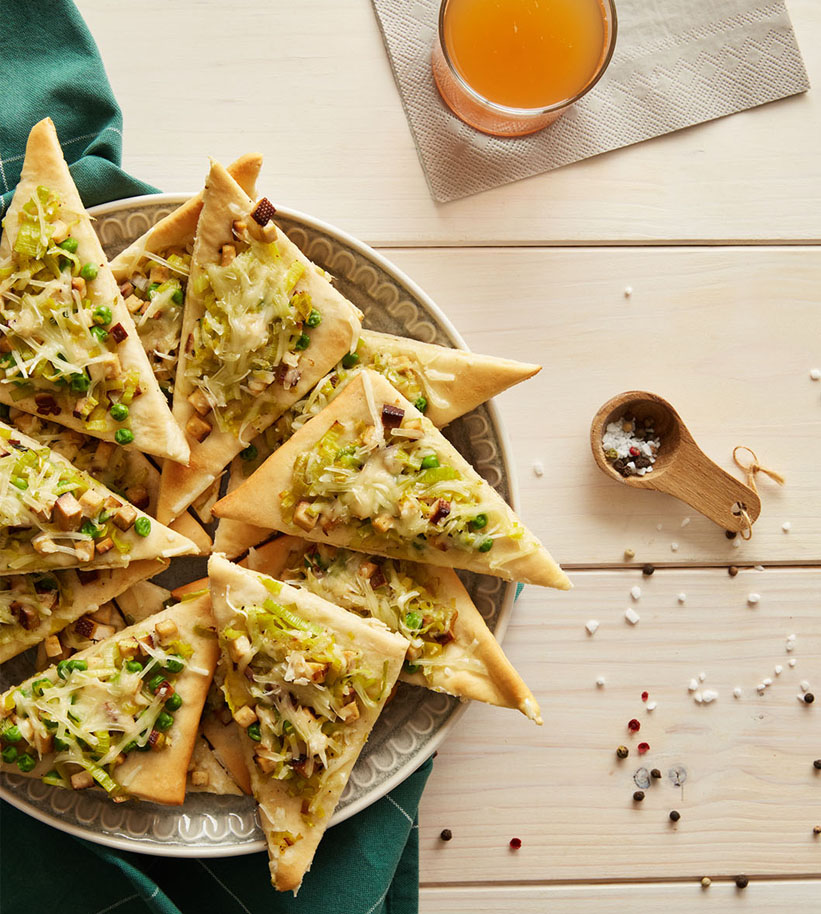 Pizzaecken mit Räuchertofu - veganes Rezept