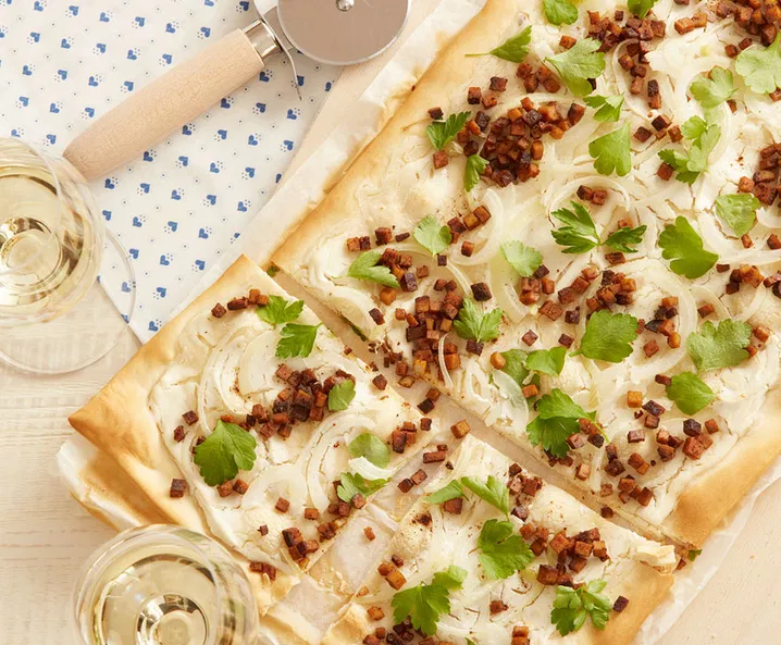 Veganer Flammkuchen Elsässer Art - Rezept