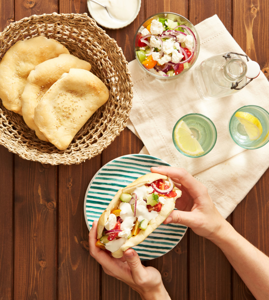 Vegetarische Sommer-Pita-Taschen
