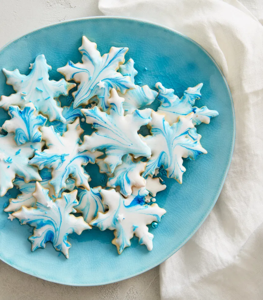 Snowflake Marble Cookies