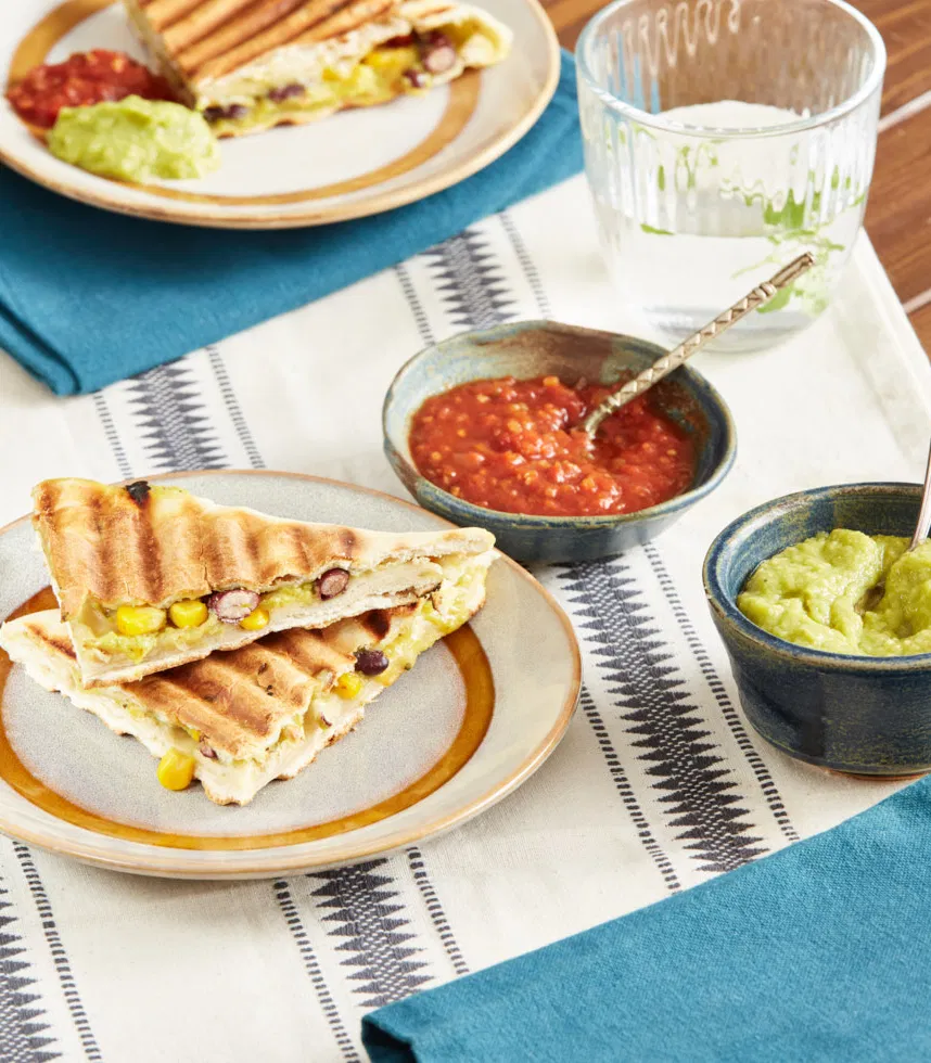 Veganer Flammkuchentoasty: Mexican Style