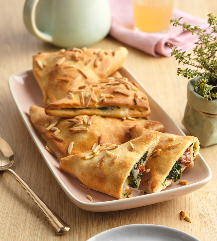 Mediterrane Spinat-Pockets - veganes Rezept | Tante Fanny