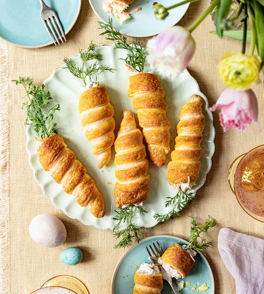 Gefüllte Blätterteig-Karotten für Ostern