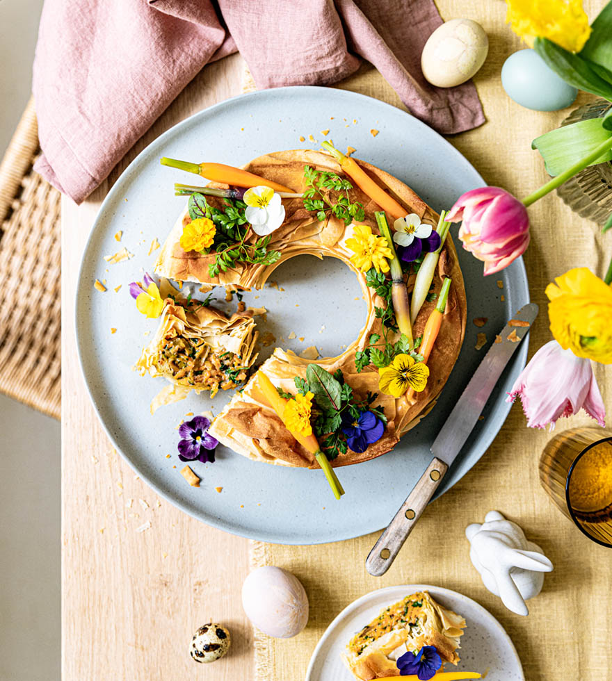 Osterkranz mit Frühlingskräutern - Rezept