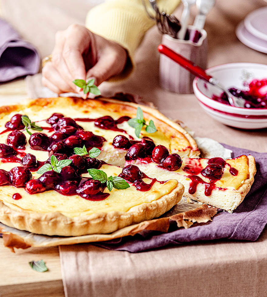 Cheesecake mit Kirschen