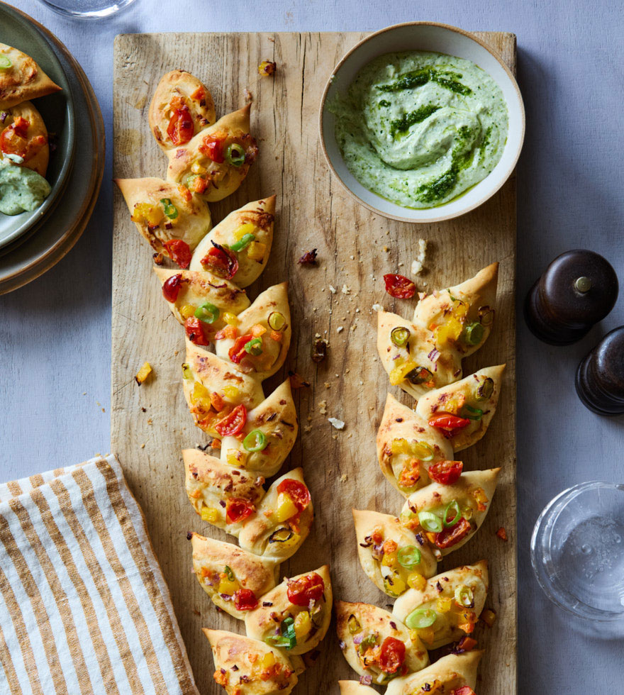 Bunte Pizzablätter