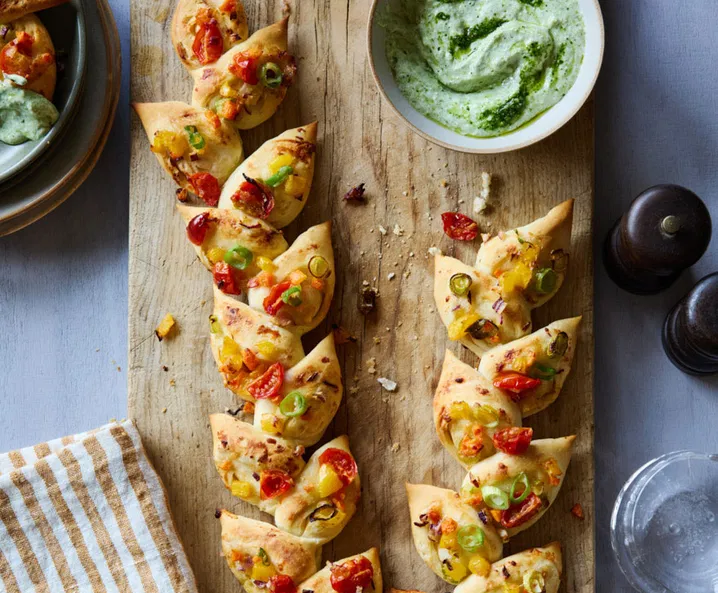 Bunte Pizzablätter