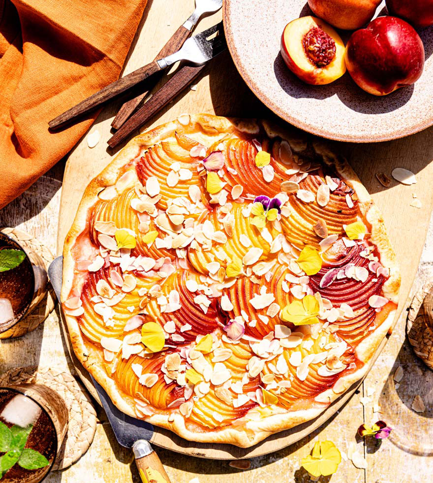 Gefächerte Nektarinen-Tarte