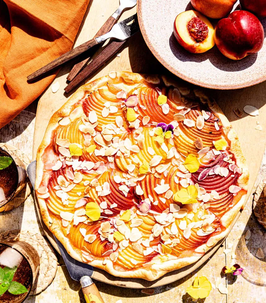 Gefächerte Nektarinen-Tarte