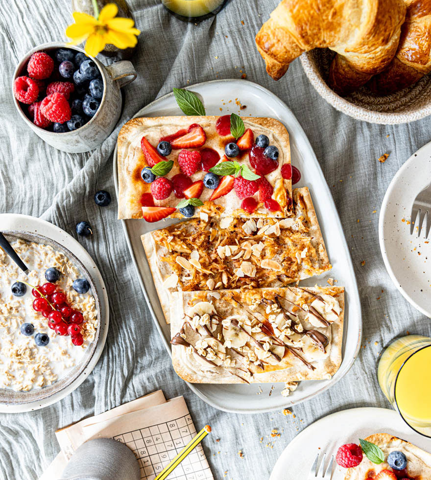 Süßer Brunch-Flammkuchen