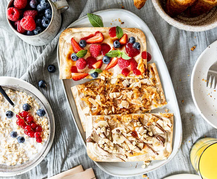 Süßer Brunch-Flammkuchen