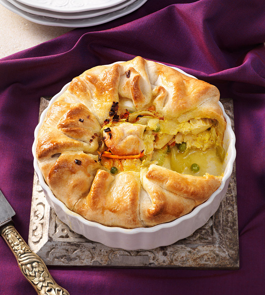 Csirkehúsos pite curryvel