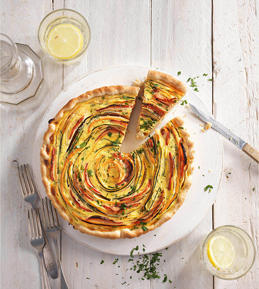 Színes zöldséges quiche