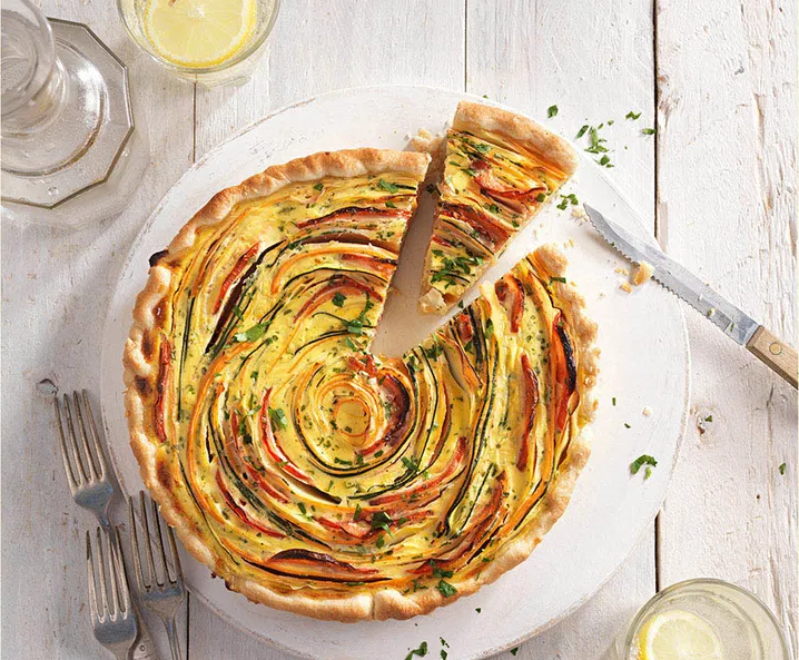 Színes zöldséges quiche