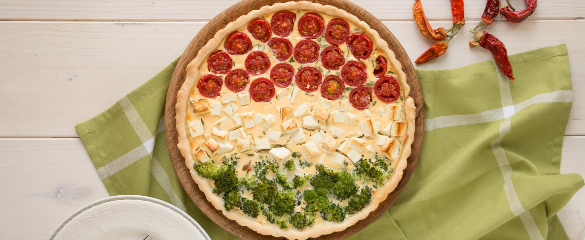 Paradicsomos fetás quiche brokkolival