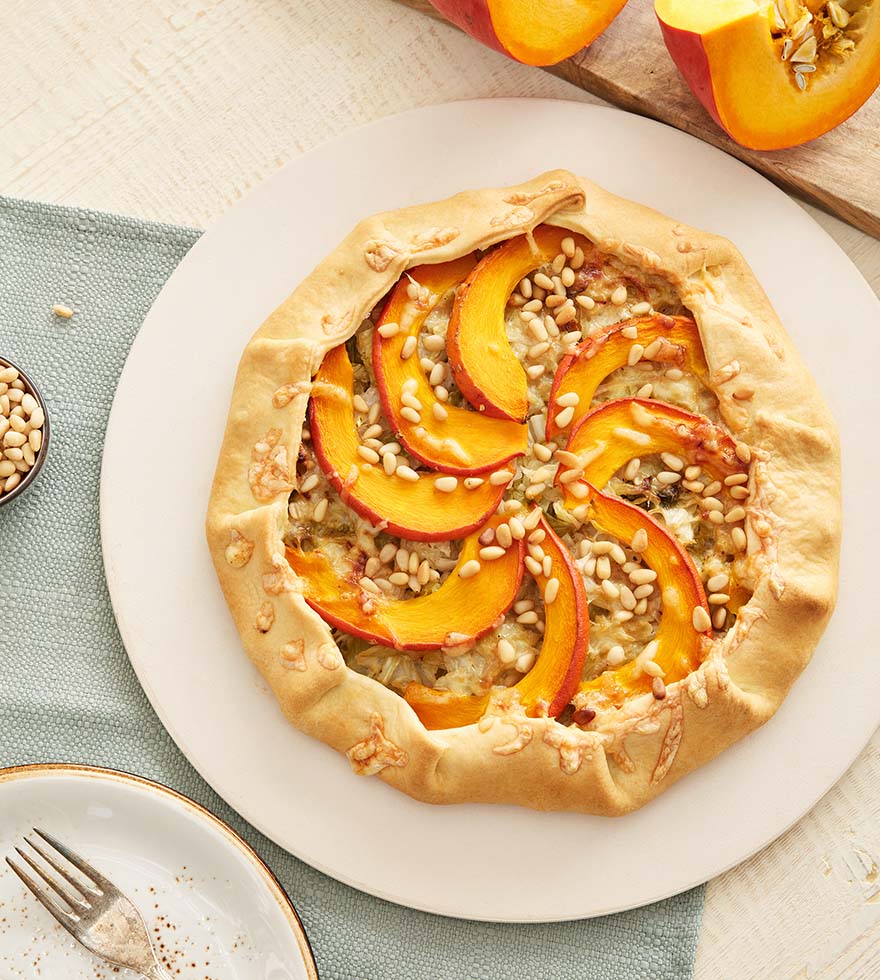 Őszi Sütőtökös galette kelkáposztával