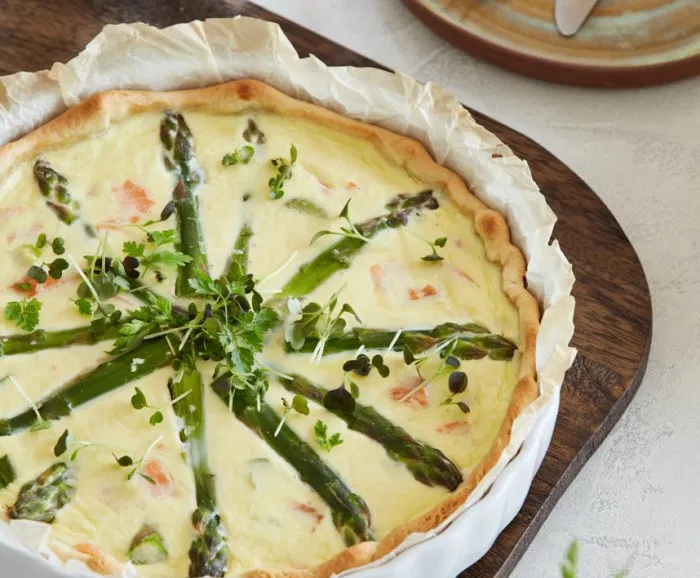 spárgás-lazacos quiche