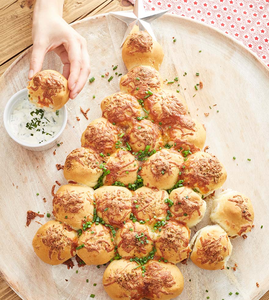 Karácsonyfa pizzagolyókból