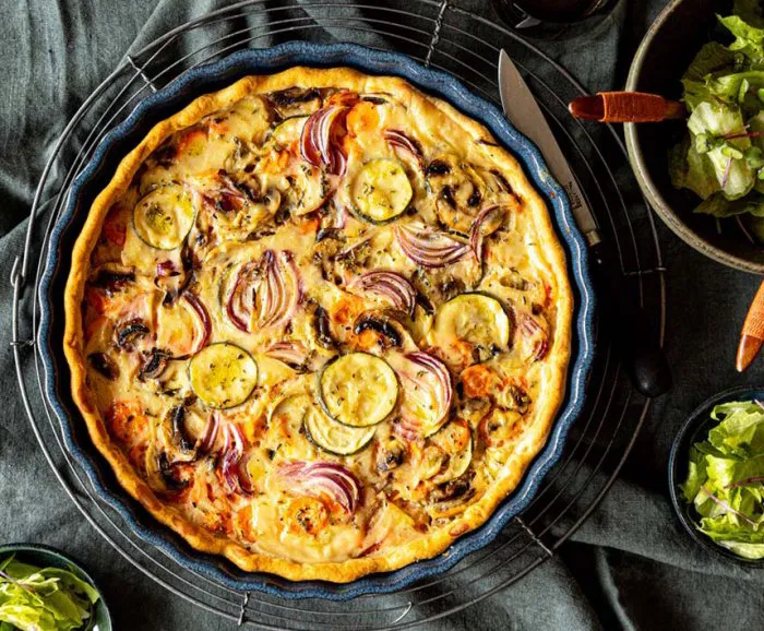 vegán zöldséges quiche