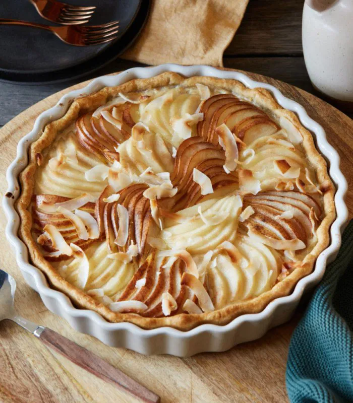 Vegán kókuszos körtetorta