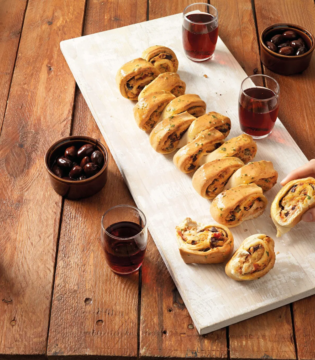 Vegetarische snack: Pizzasnacks met gedroogde tomaten