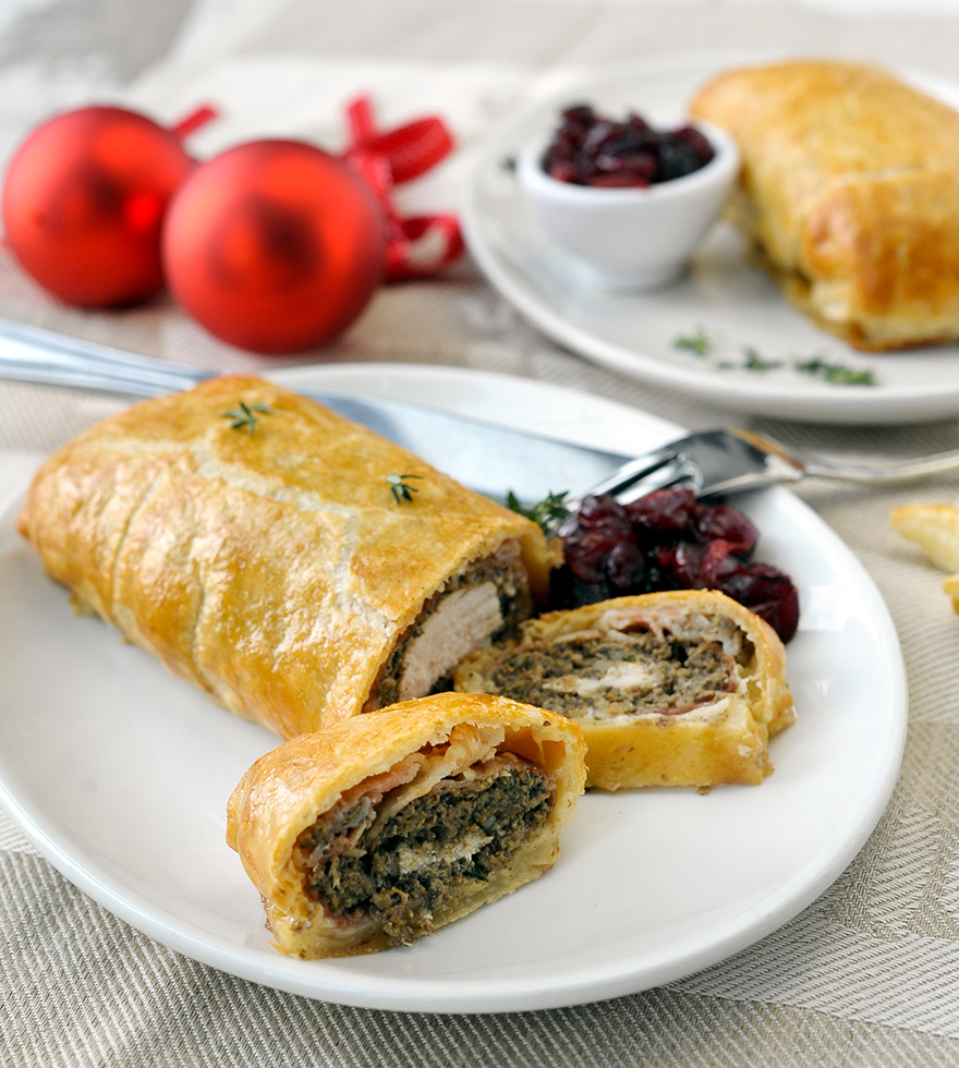 Kip encroute met chutney en paddenstoelen Tante Fanny