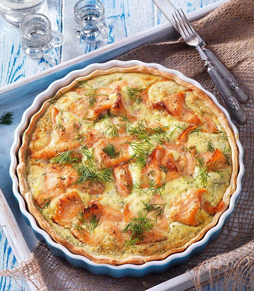 Quiche met gerookte zalm Tante Fanny