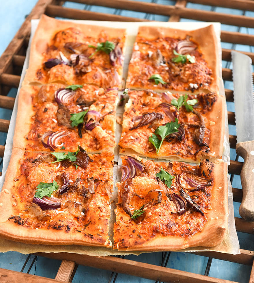 Spelt Pizza met gerookte Makreel Tante Fanny