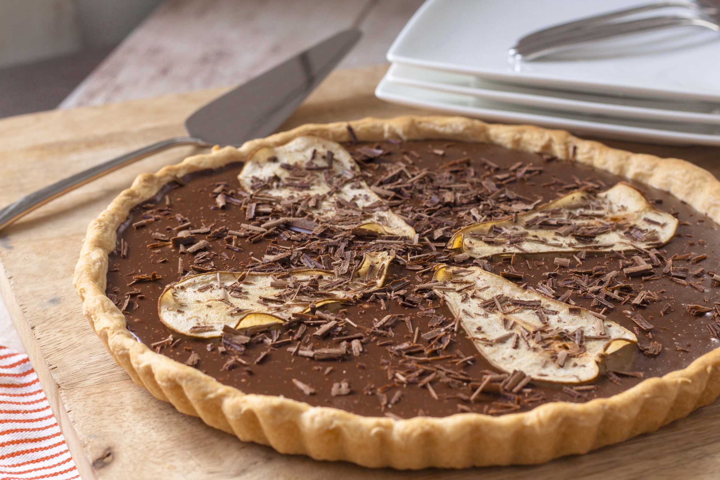 Chocoladetaart met peer