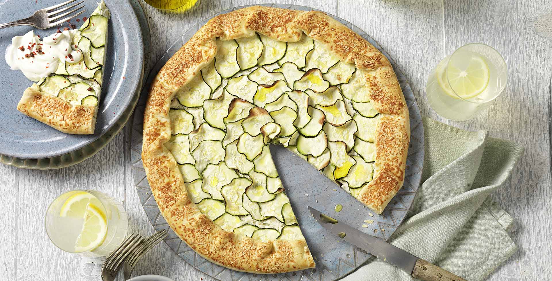 Galette met courgette en ricotta