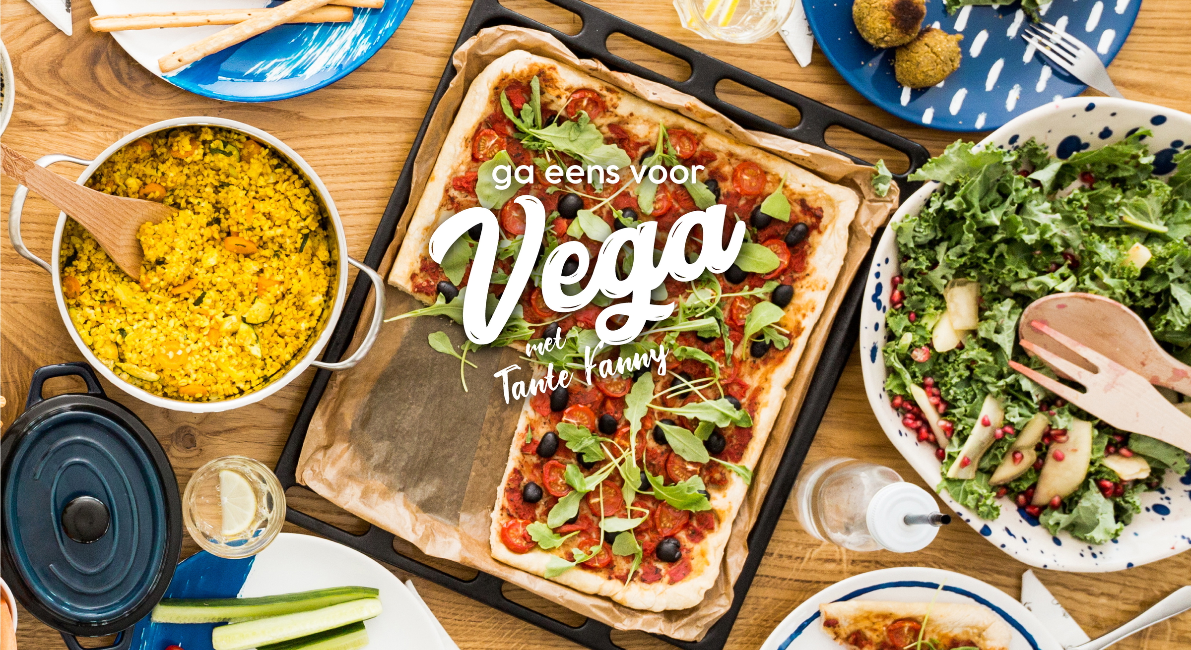 Vegan gerechten op tafel