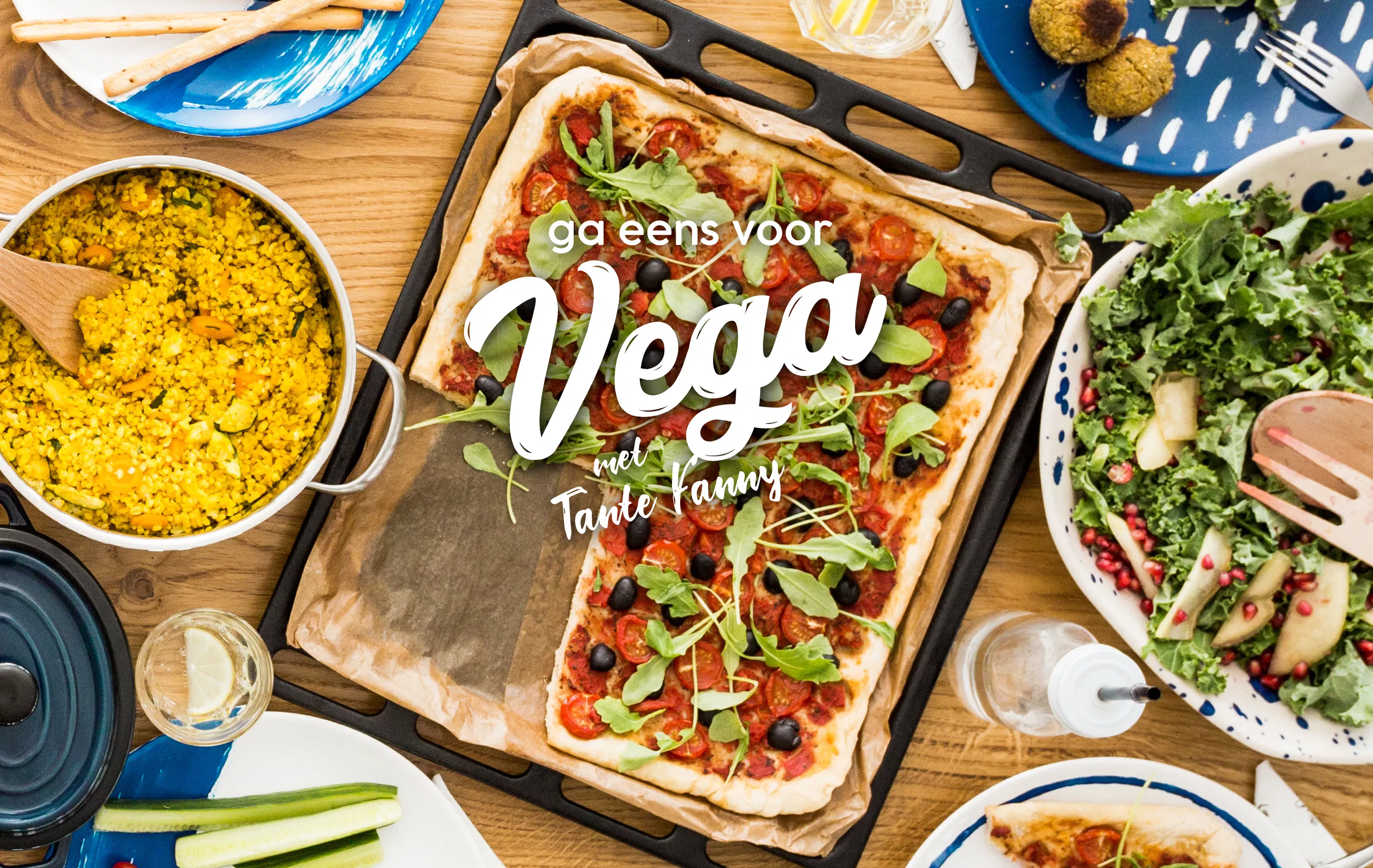 Vegan gerechten op tafel
