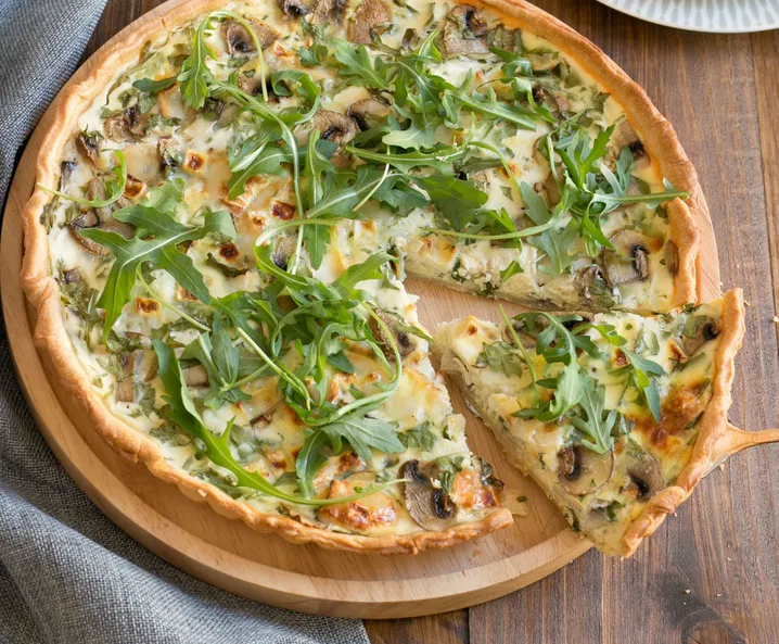 Champignon quiche met geitenkaas - Tante Fanny