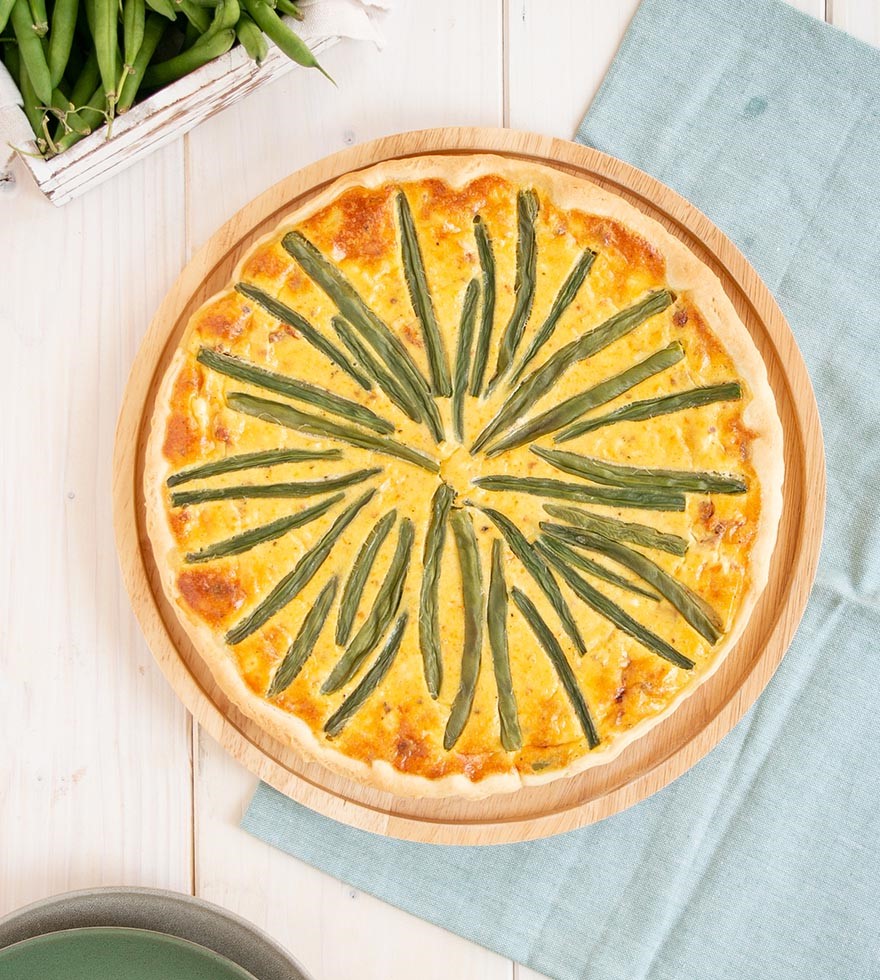 Quiche met sperziebonen en gedroogde tomaat - Tante Fanny verse degen