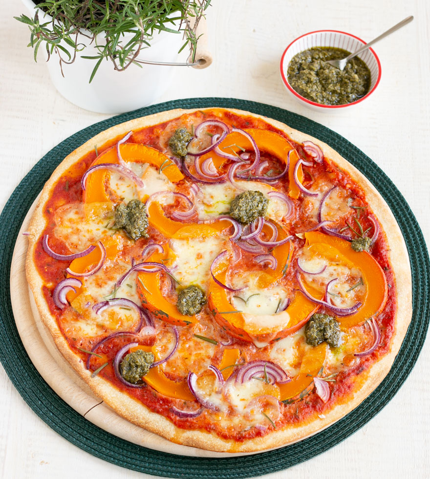 Rustieke pizza met pompoen - Tante Fanny