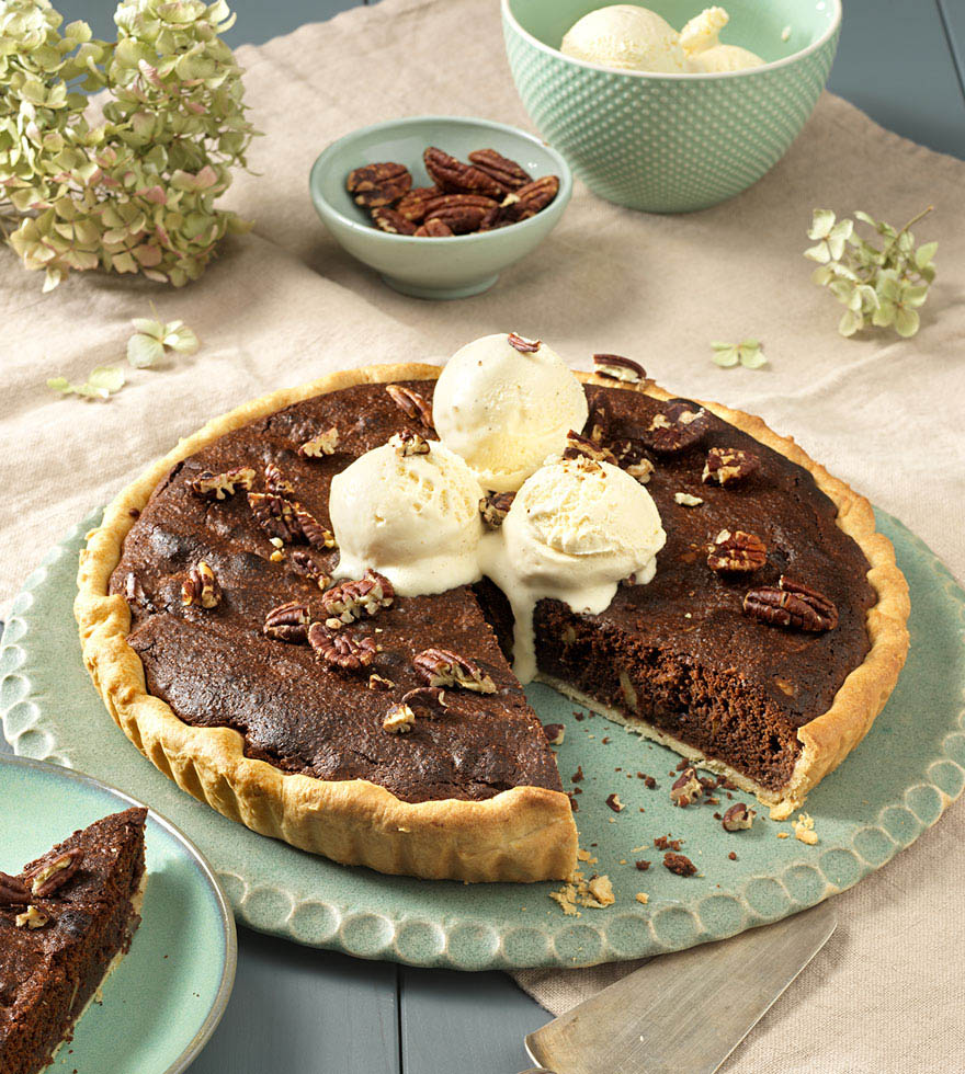 Recept: chocolade brownietaart met ijs