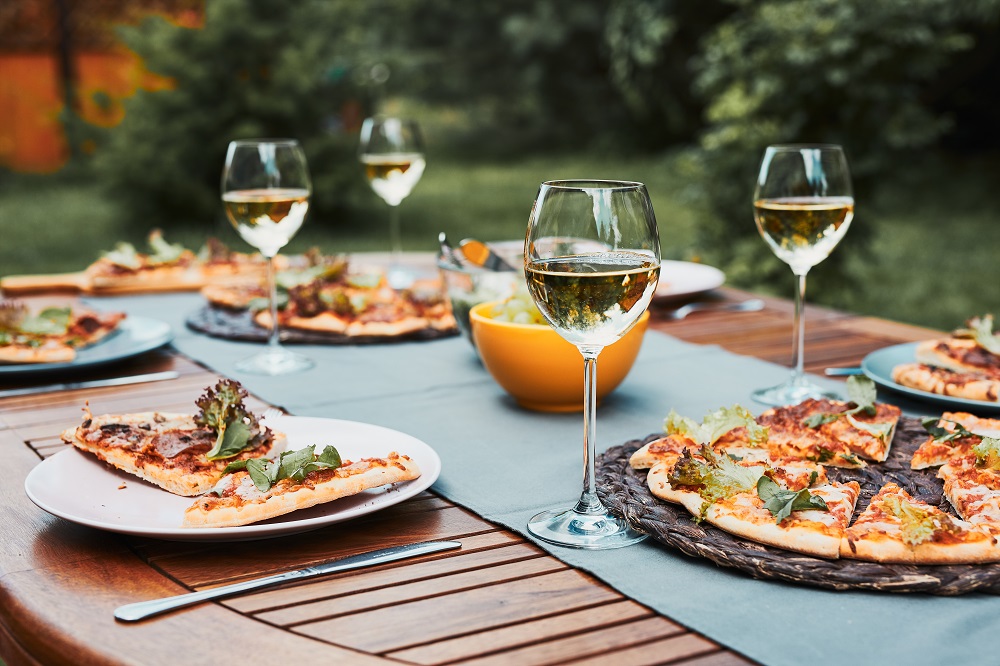 BBQ pizza-wijn