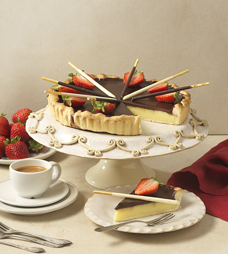 Recept - Italiaanse Torta di semolino al cioccolato - vers quiche & taartdeeg - Tante Fanny