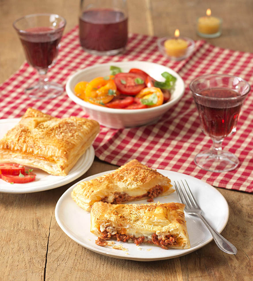 Bladerdeegpakketjes Lasagne style