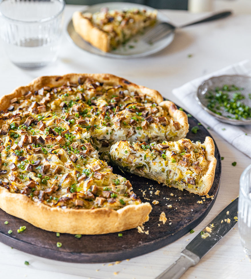 vegan hartige taart met tofu