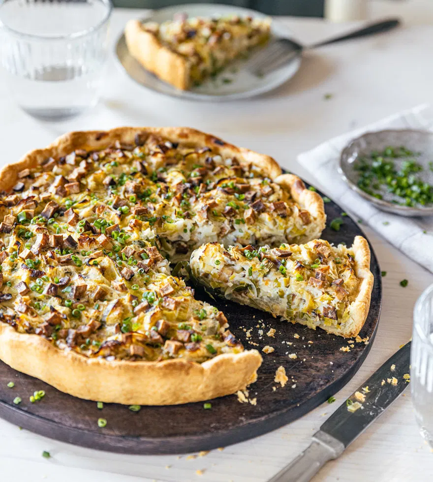 vegan hartige taart met tofu
