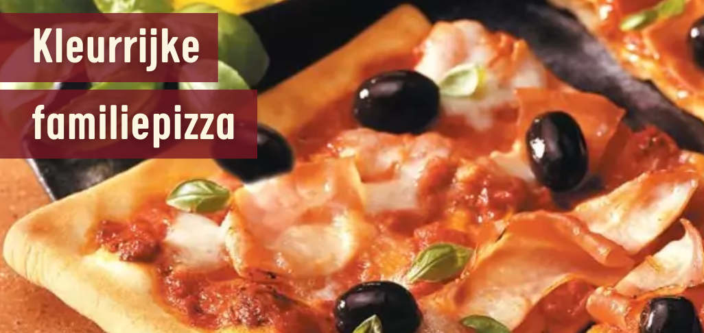 kleurrijke familiepizza