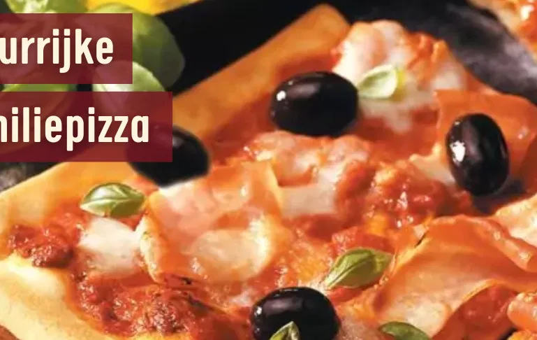 kleurrijke familiepizza