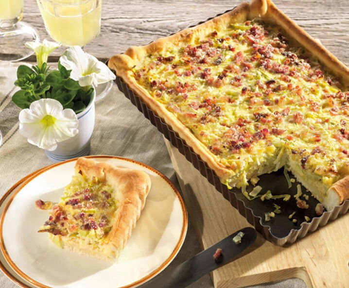 Hessischer Lauchkuchen mit Speck