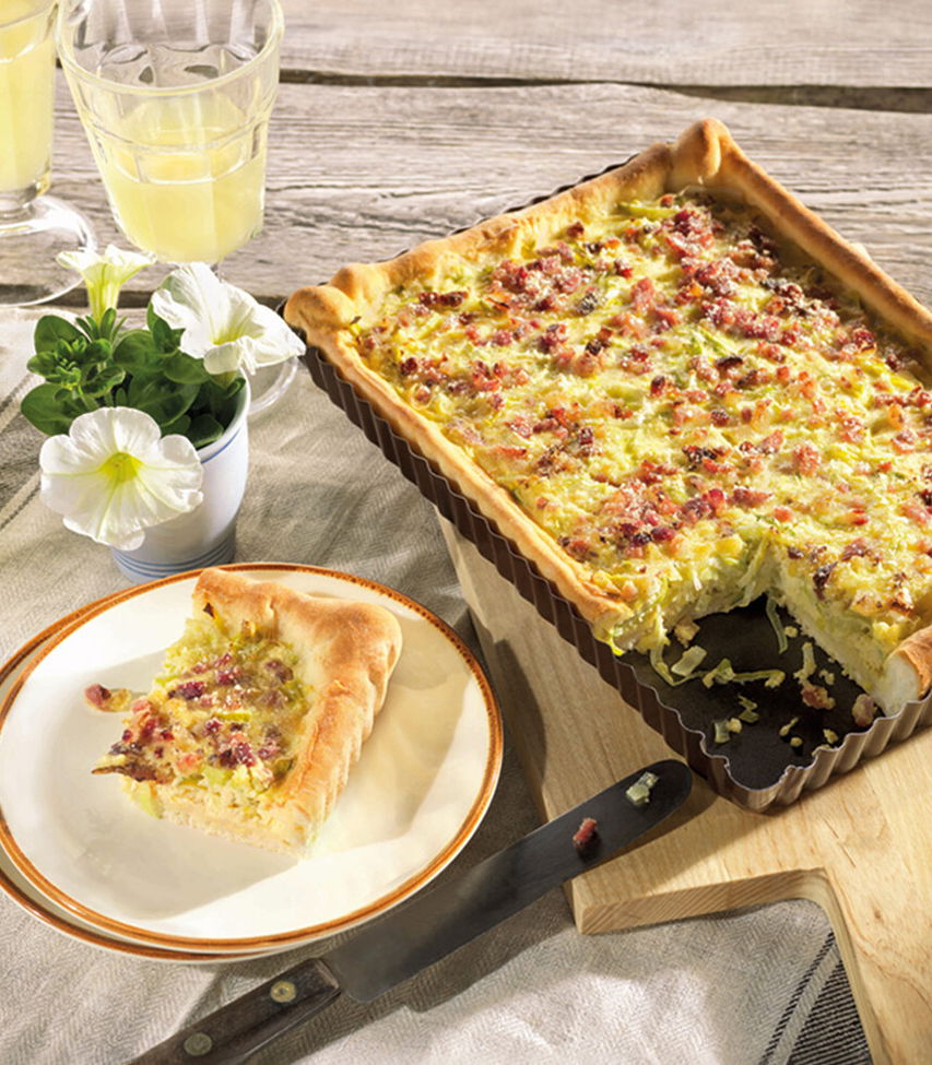 Hessischer Lauchkuchen mit Speck