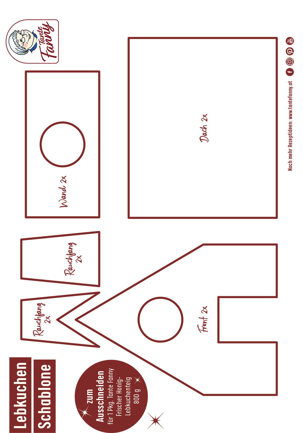 Coverbild für das Rezeptheft Lebkuchenhaus Schablone