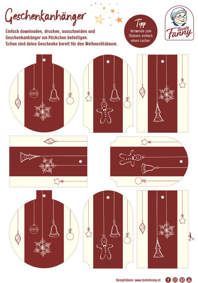 Gratis Geschenkanhänger für Weihnachten