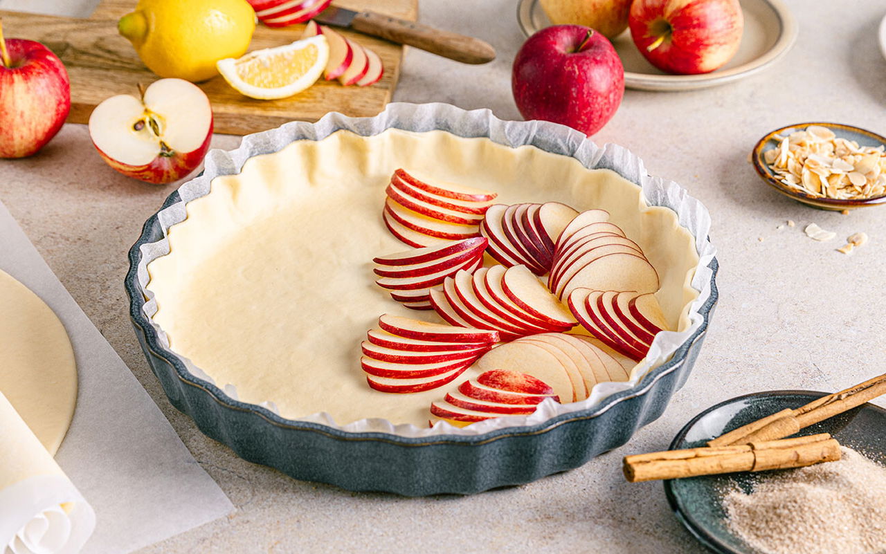 Apfeltarte backen mit Tante Fanny Butter-Quiche- & Tarteteig