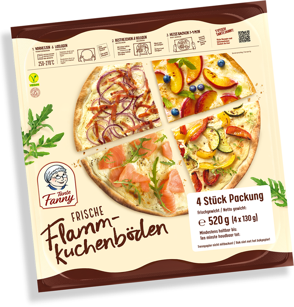 Tante Fanny Frische Flammkuchenböden rund 4er Packung
